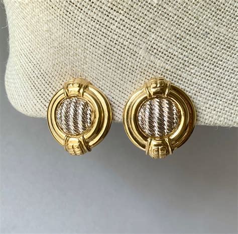 vintage givenchy gold earrings|vintage Givenchy brooch.